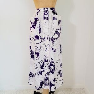 Vintage 1970's Alice Hawaiian Button Down Maxi Skirt